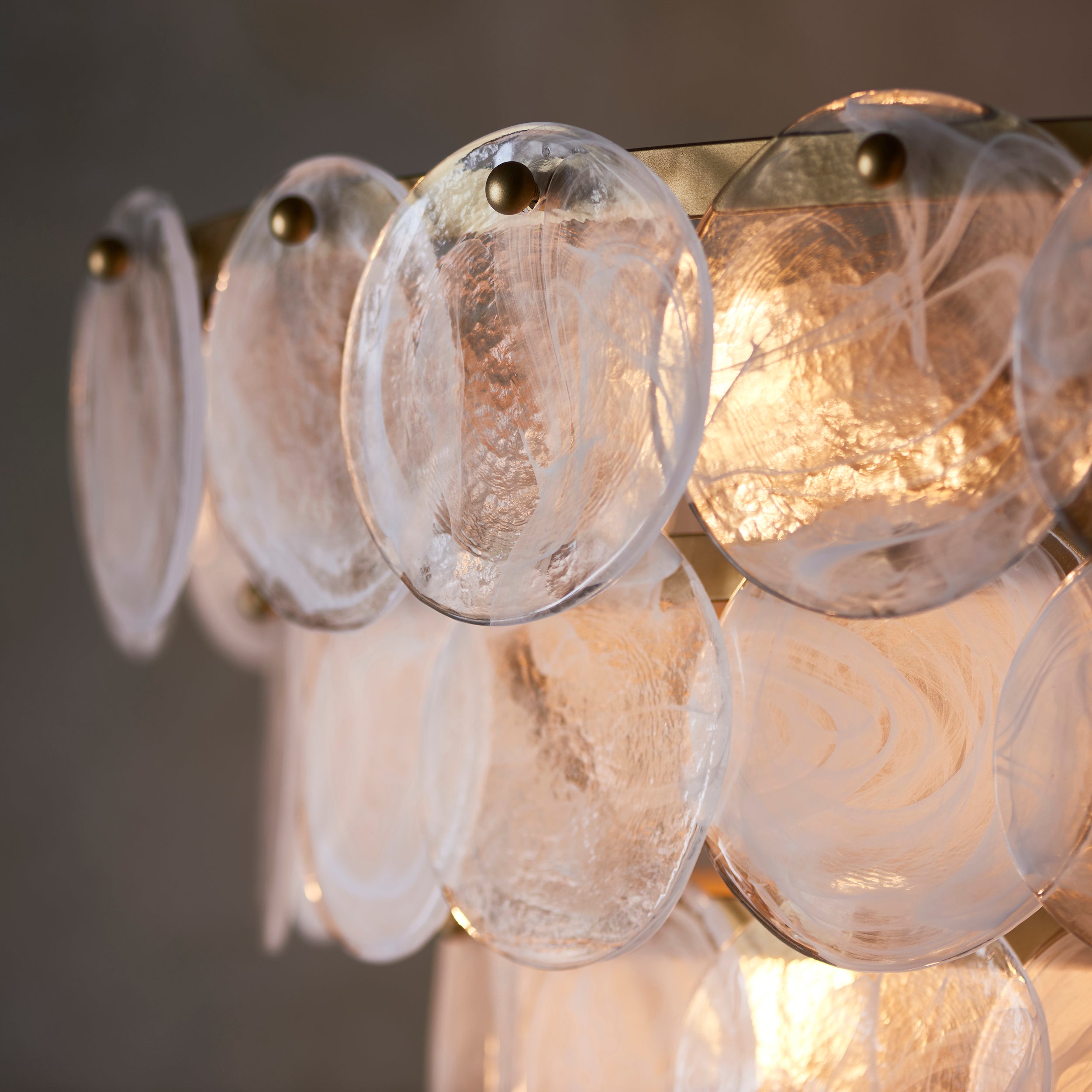 Amos Southgate Chandelier Antique Gold & White