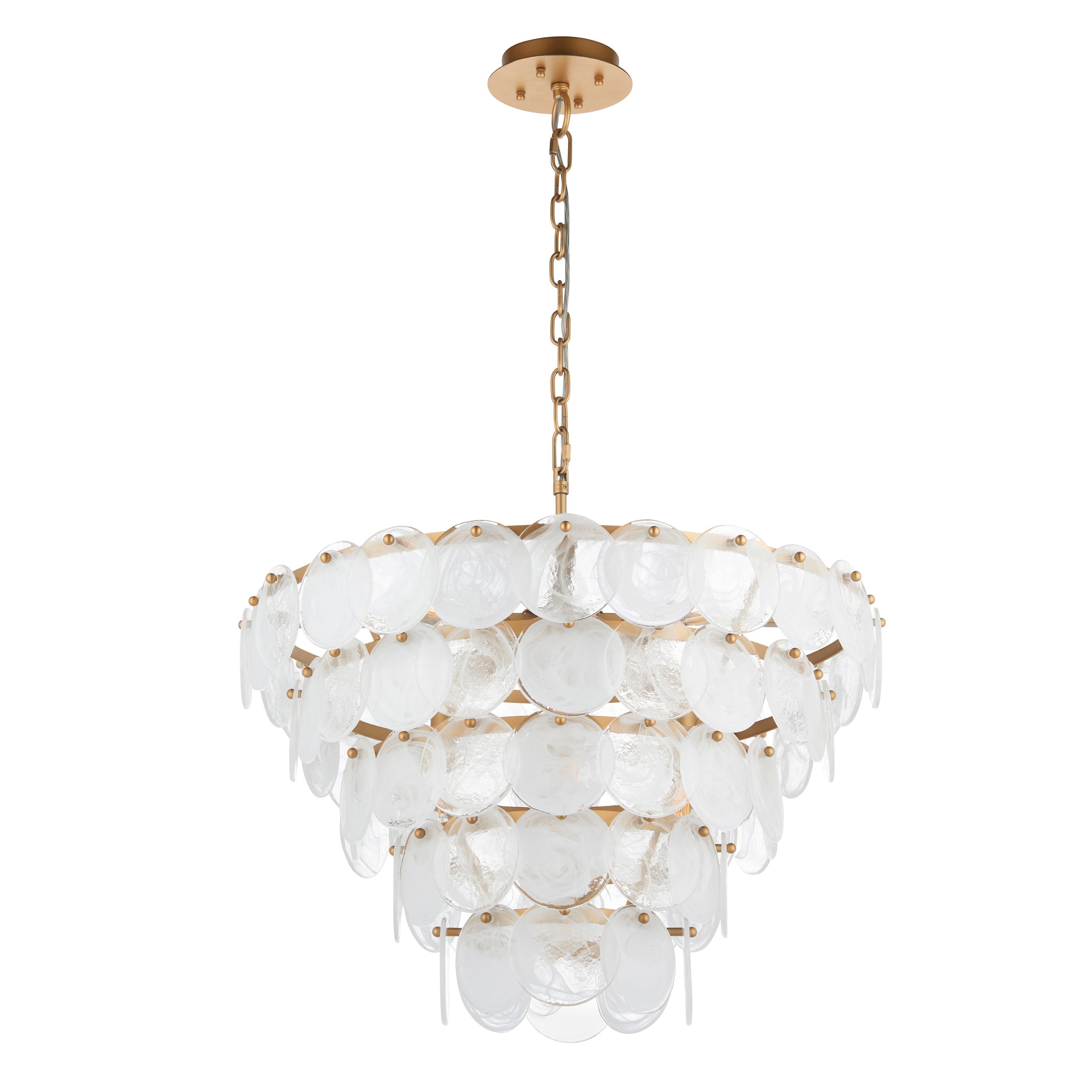 Amos Southgate Chandelier Antique Gold & White