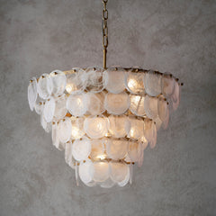 Amos Southgate Chandelier Antique Gold & White