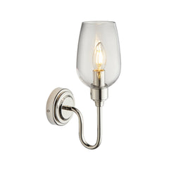 Amos Turret Single Wall Light Polished Nickel