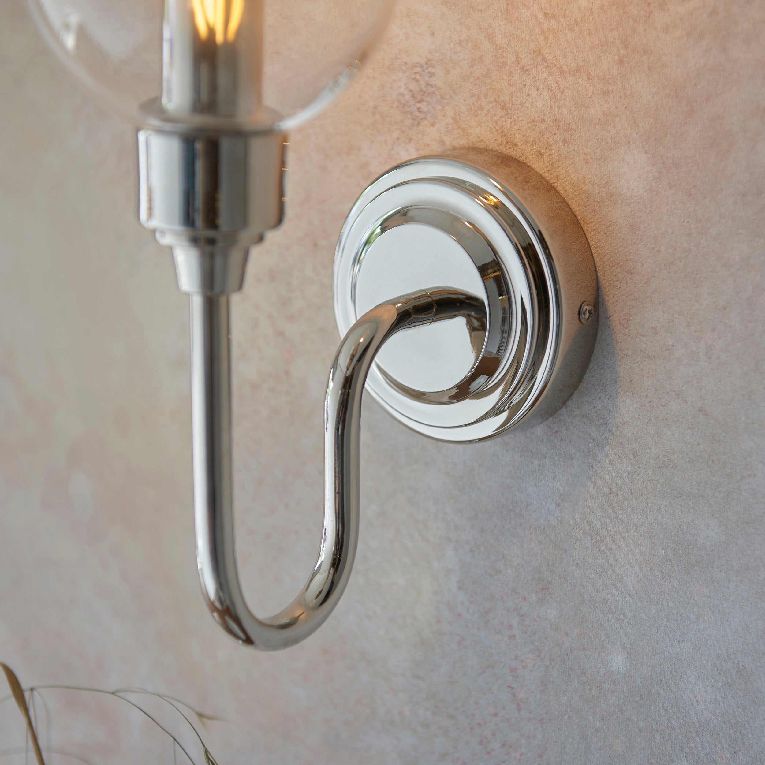 Amos Turret Single Wall Light Polished Nickel