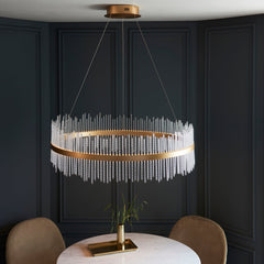 Amos Vanburgh Large Pendant Chandelier Brushed Gold