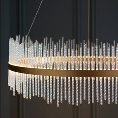 Amos Vanburgh Large Pendant Chandelier Brushed Gold
