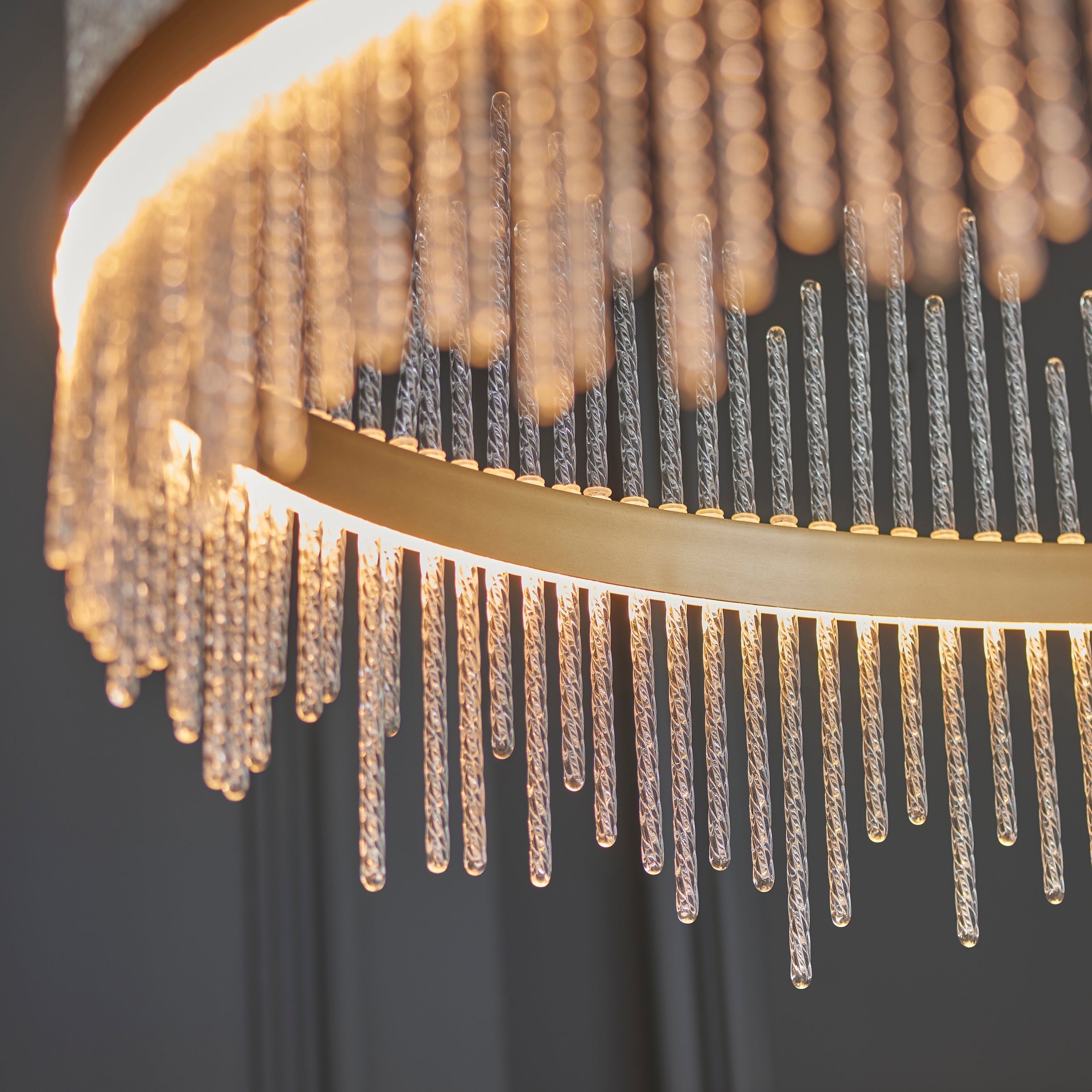 Amos Vanburgh Large Pendant Chandelier Brushed Gold