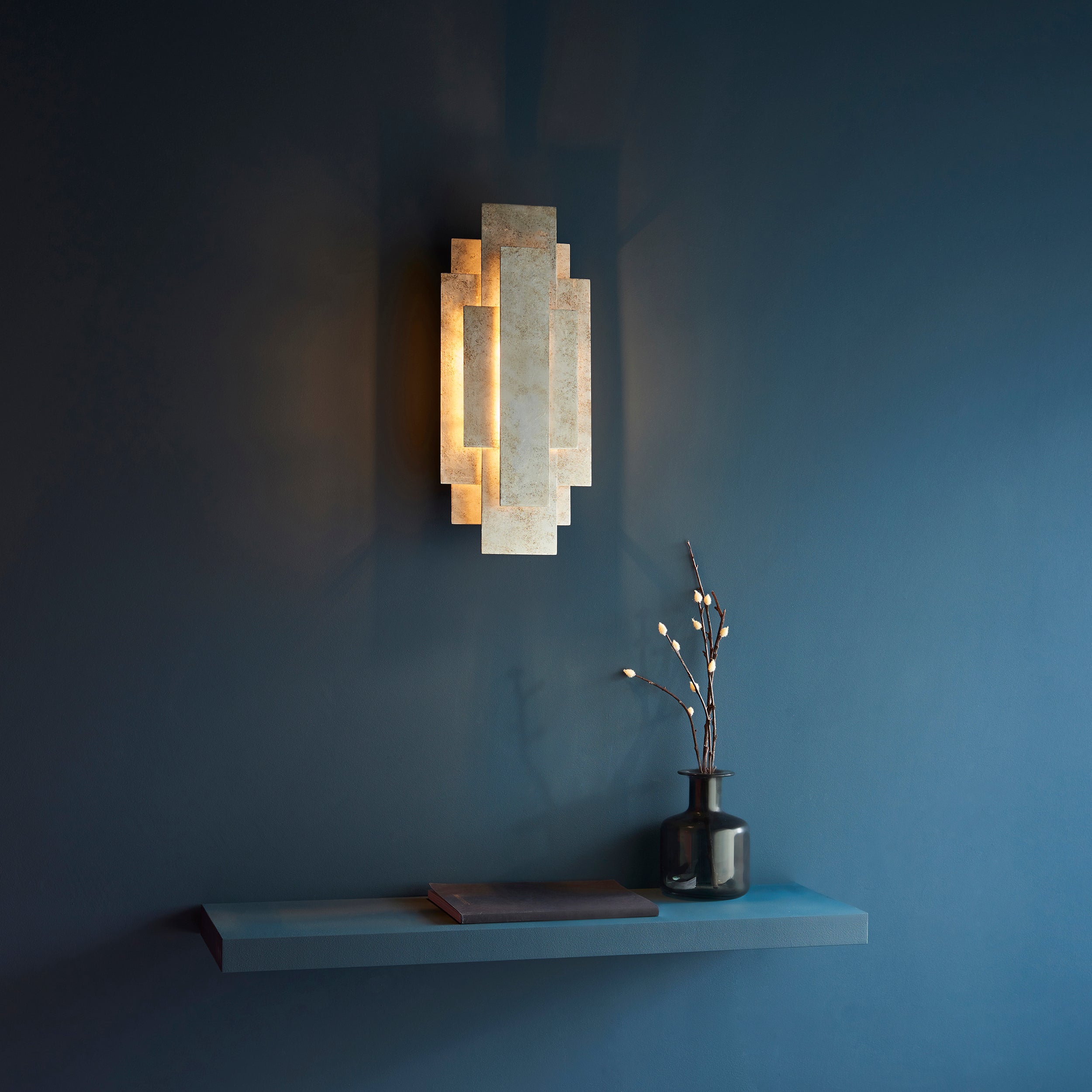 Amos Vaughn Wall Light Silver Leaf