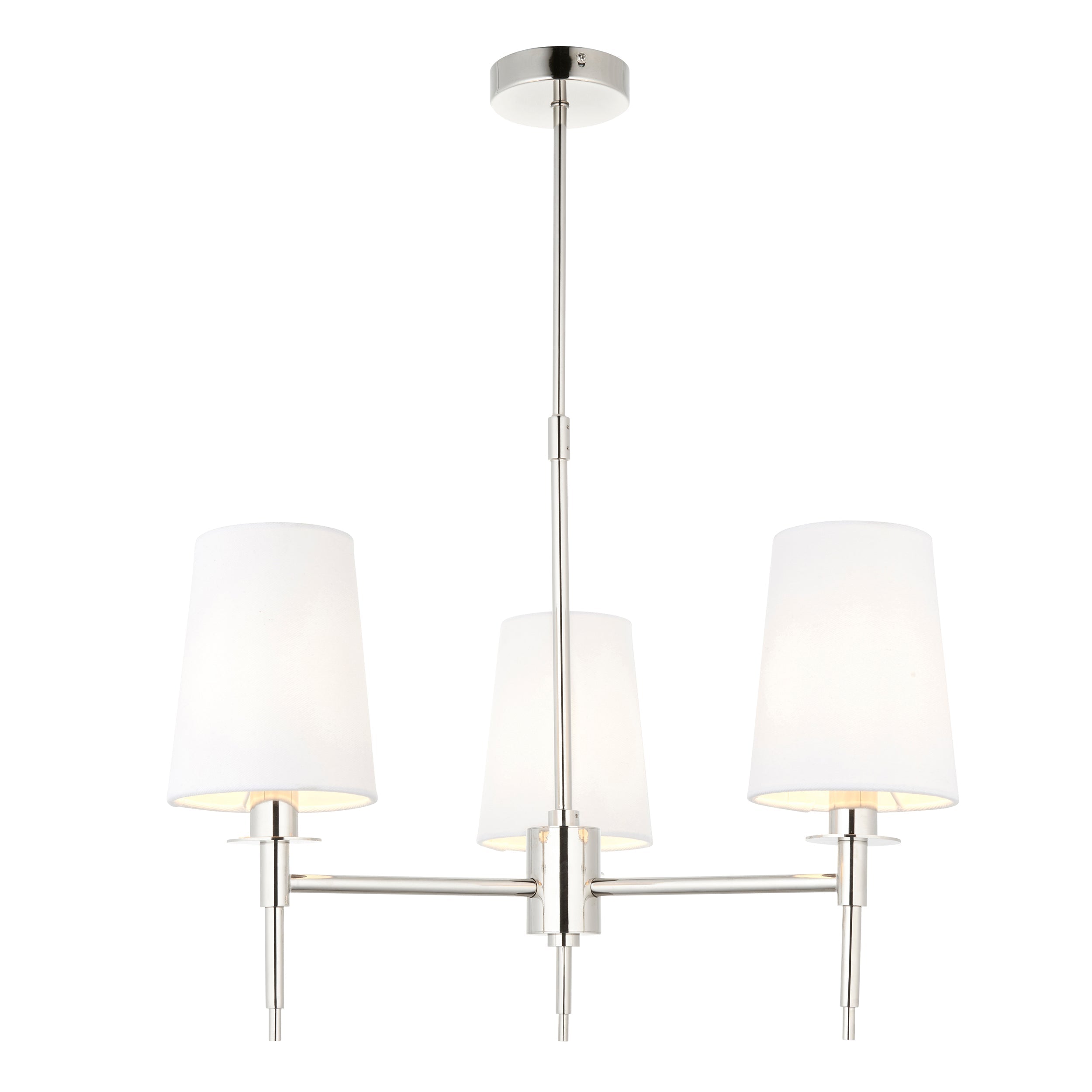 Amos Westminster 3 Light Chandelier Bright Nickel
