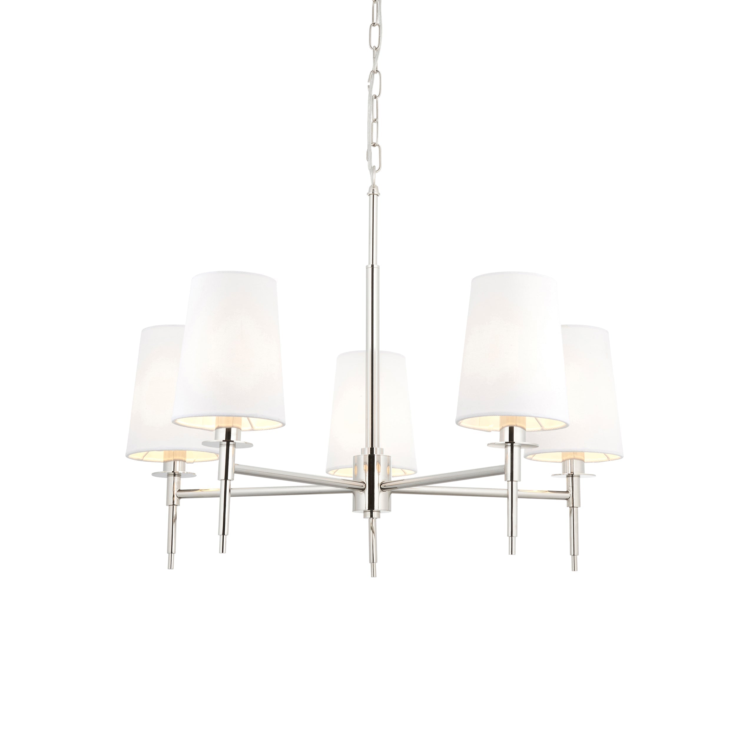 Amos Westminster 5 Light Chandelier Bright Nickel