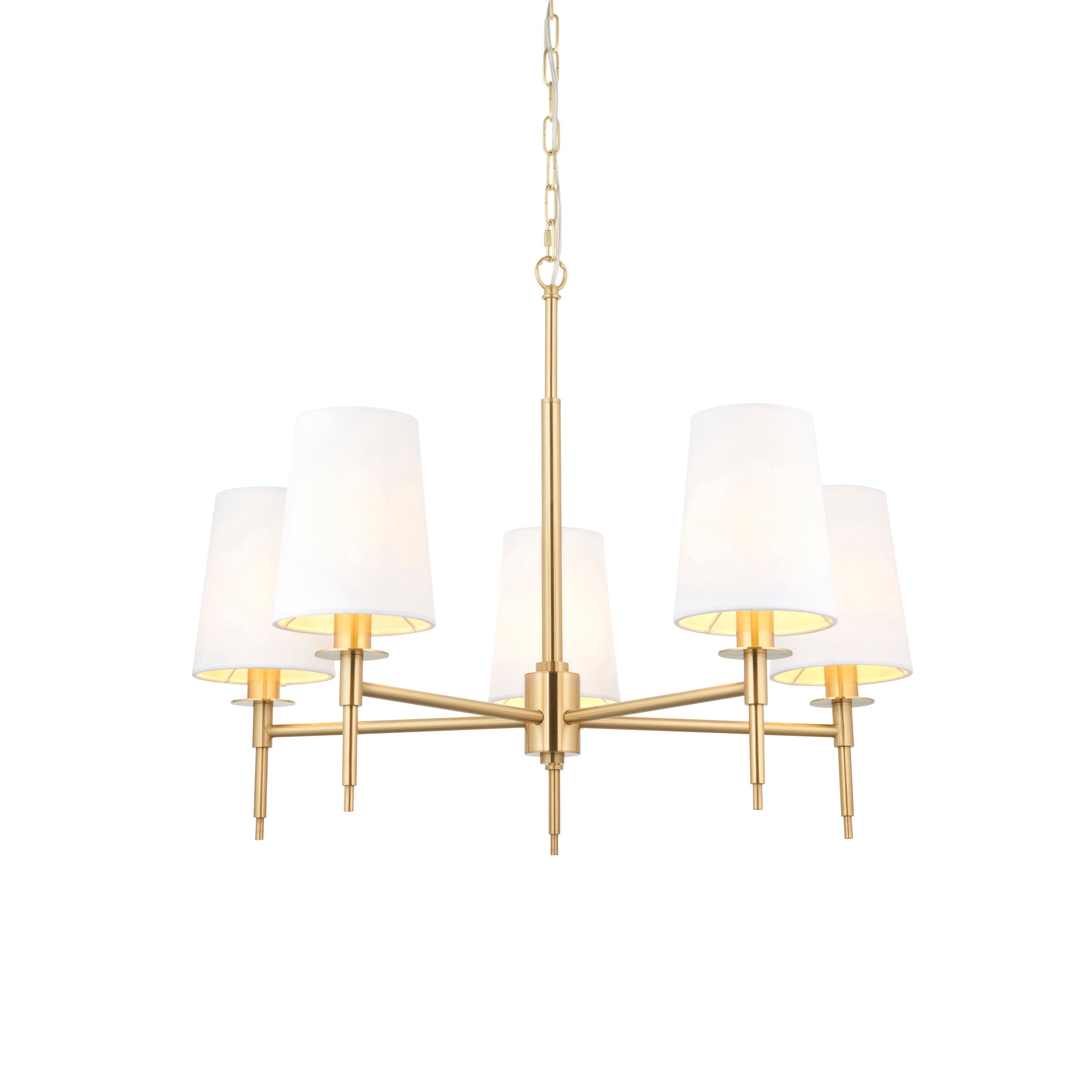 Amos Westminster 5 Light Chandelier Satin Brass