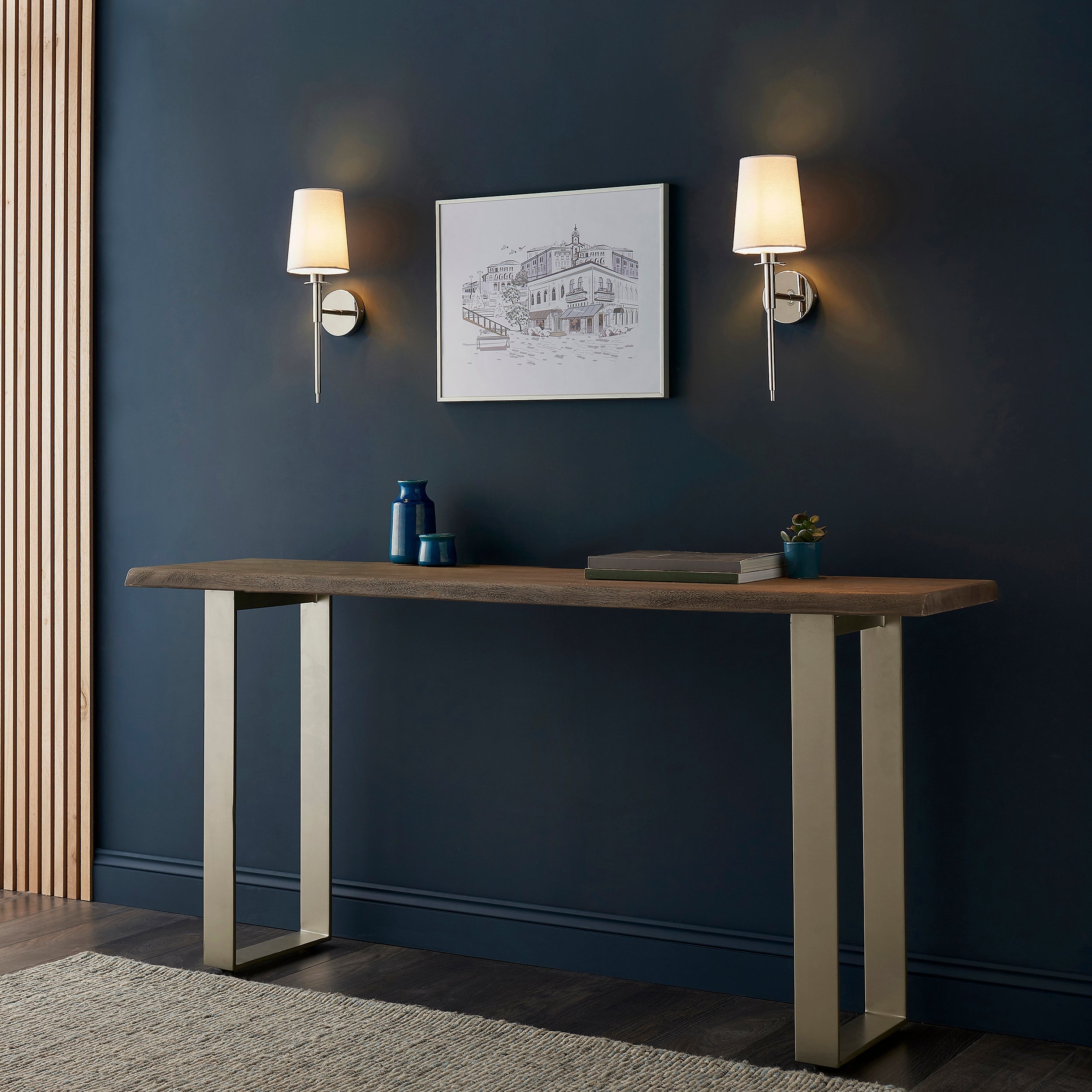 Amos Westminster Wall light Bright Nickel