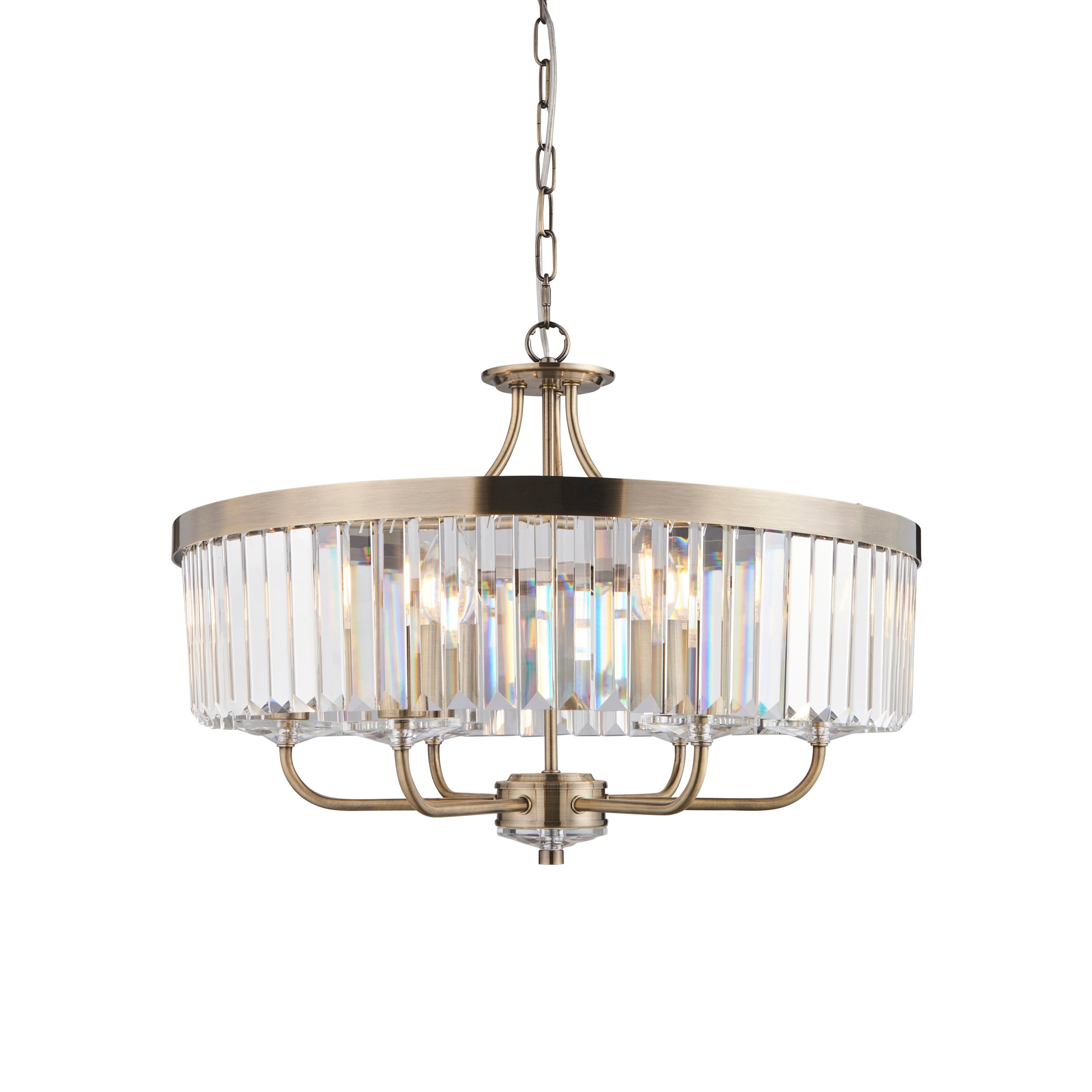 Amos Windsor Chandelier Antique Brass