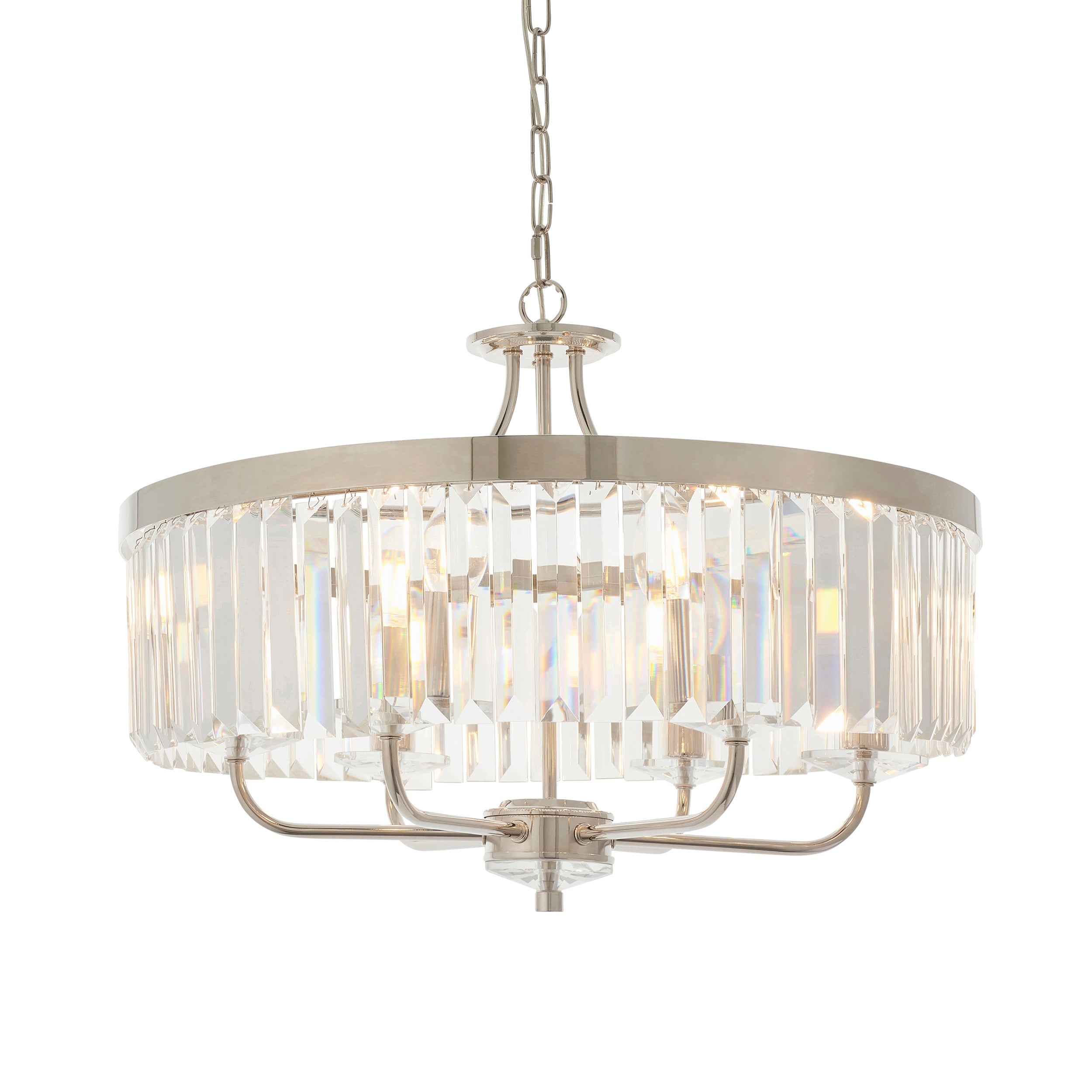 Amos Windsor Chandelier Bright Nickel