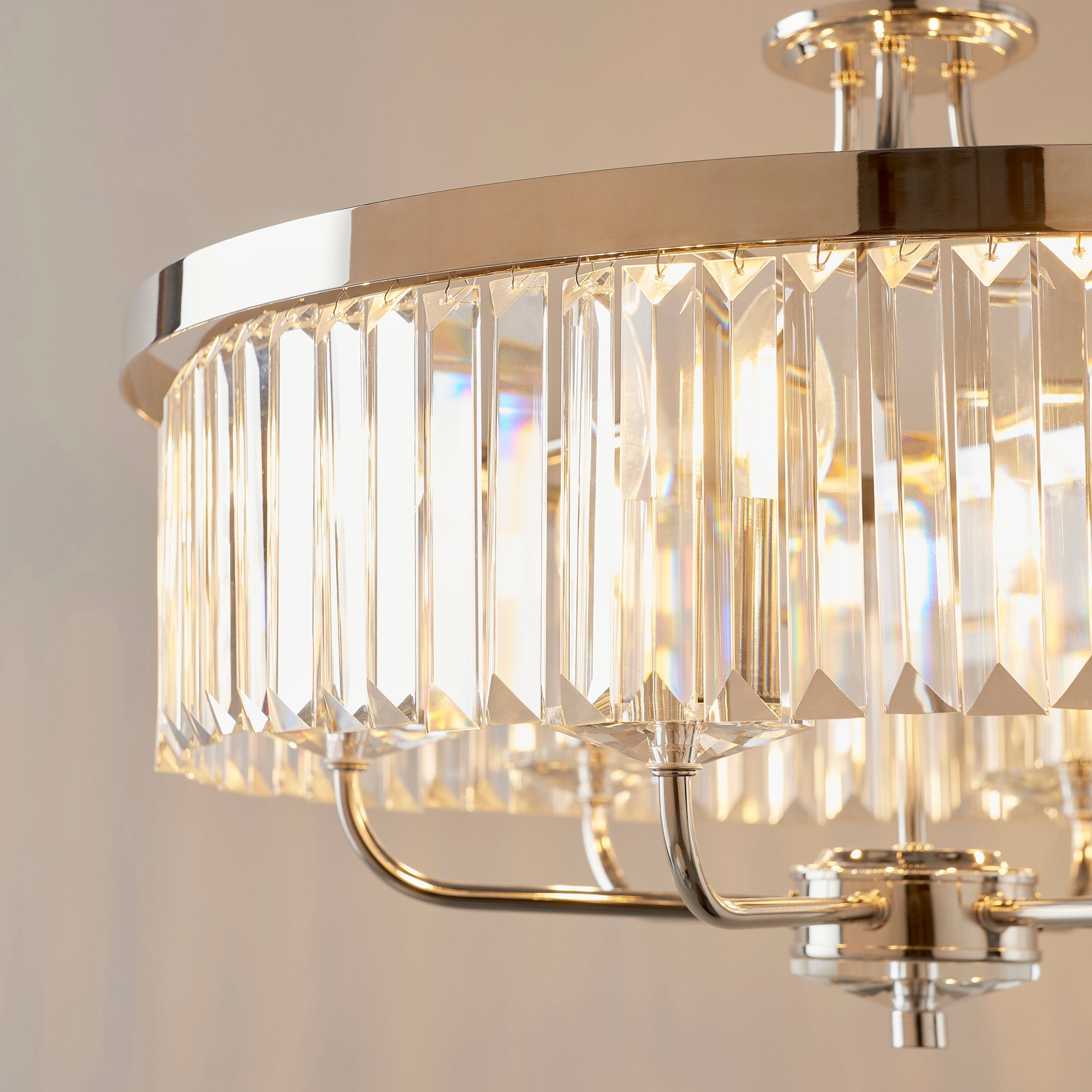 Amos Windsor Chandelier Bright Nickel