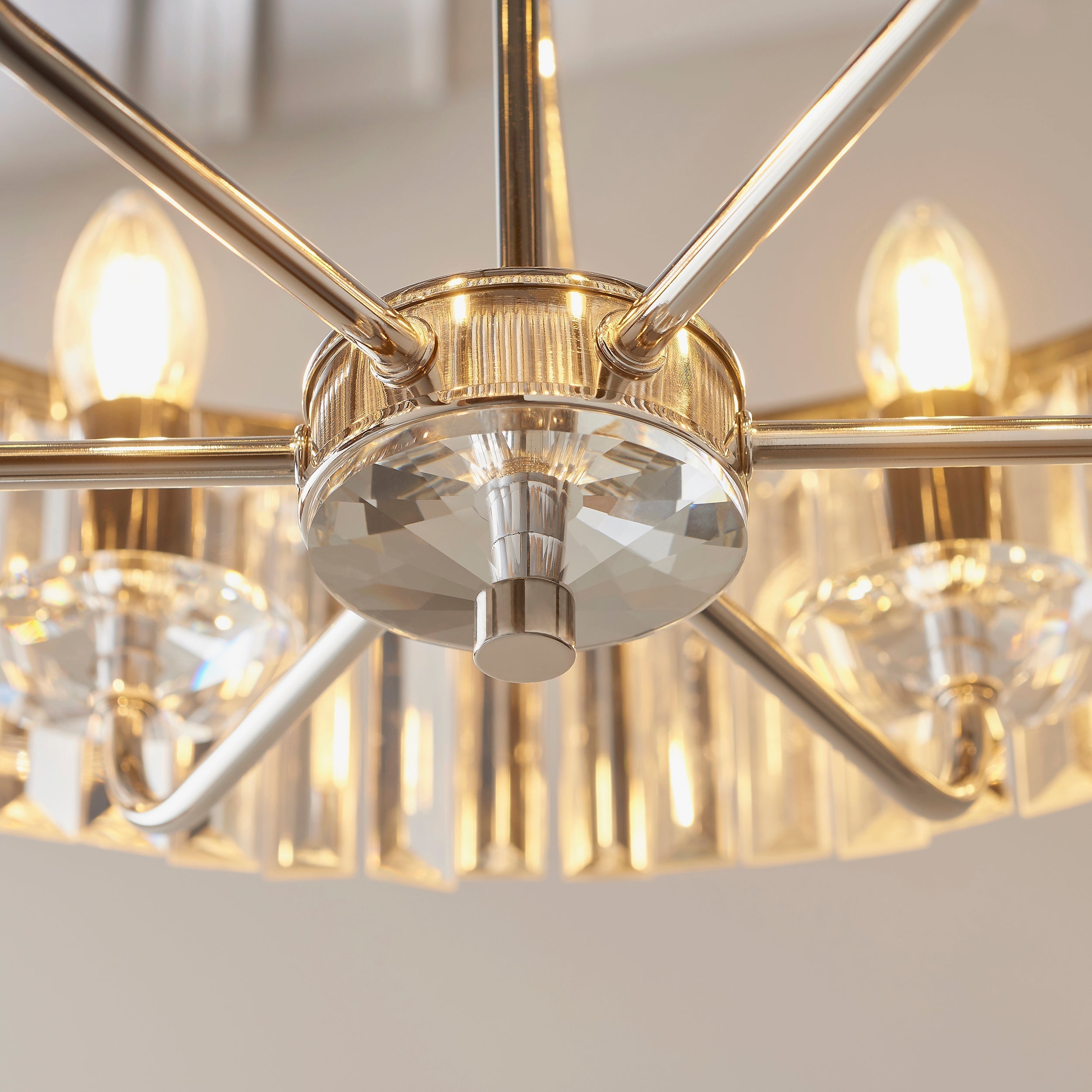 Amos Windsor Chandelier Bright Nickel