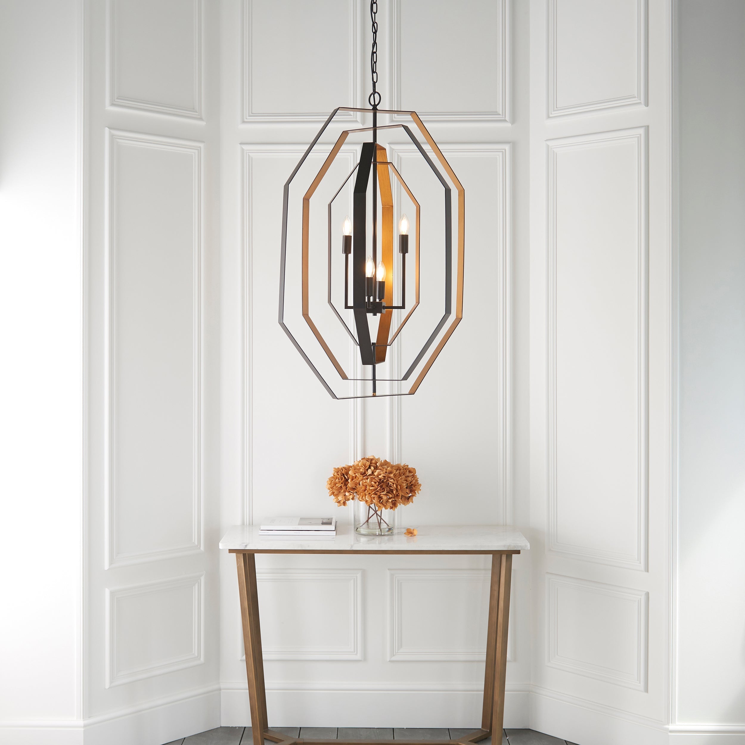 Amos Wiscombe Chandelier Aged Bronze & Antique Gold
