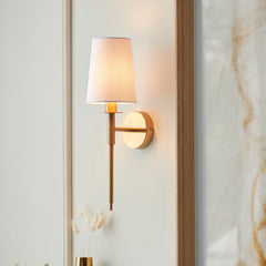Amos Cadhay Vintage Brass Wall Light with Shade