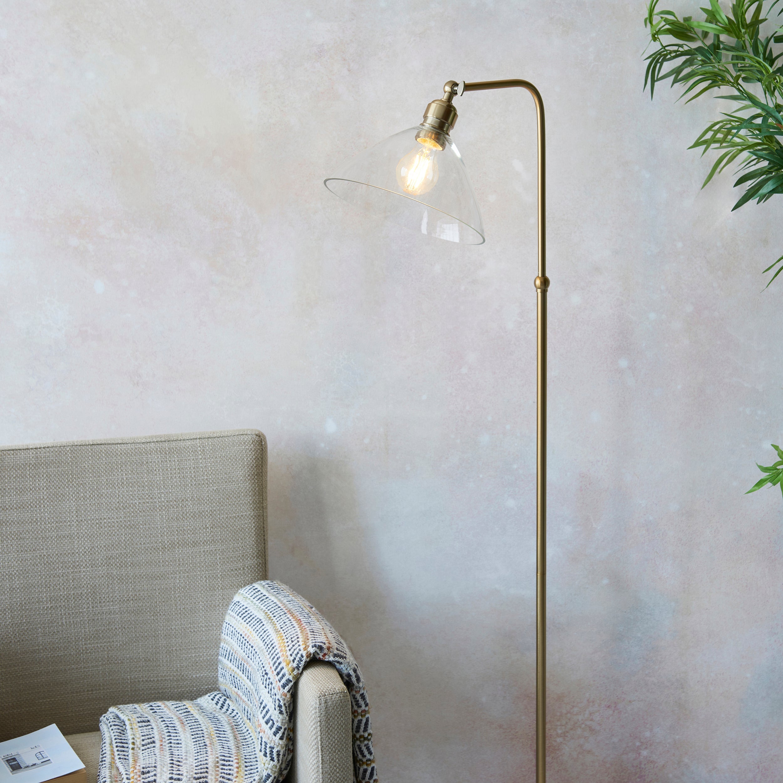Amos Arlington Floor Lamp Antique Brass