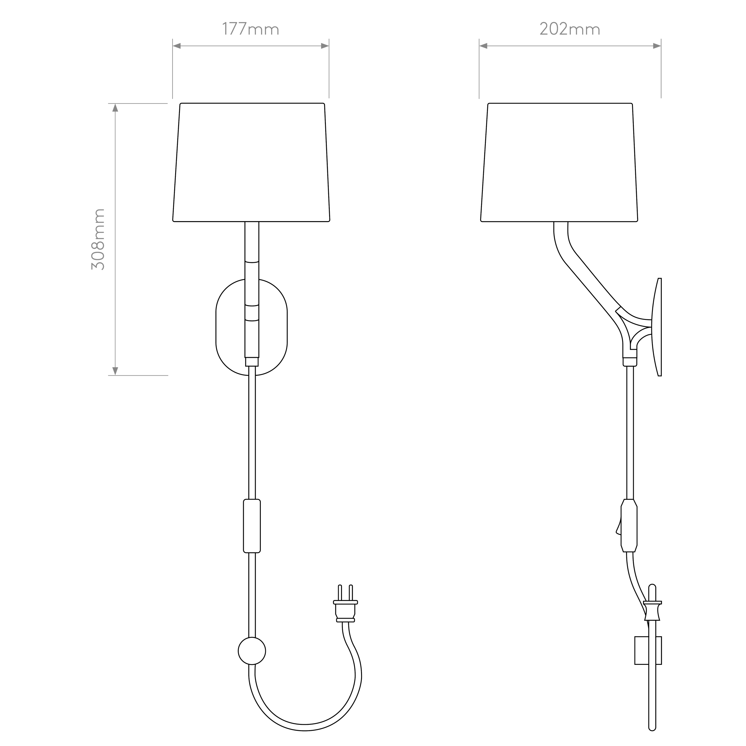 Astro Arbor Plug-In Matt Black Interior Wall Light